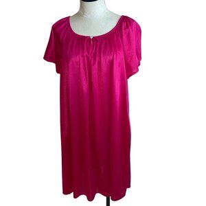 Diane Von Furstenberg Vintage Womens Nightgown Size Medium Pink Midi Pleated